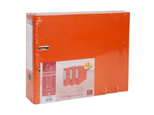 Pak 3 ordners PP/pap A4 80mm oranje PP A4 80mm ORANJE