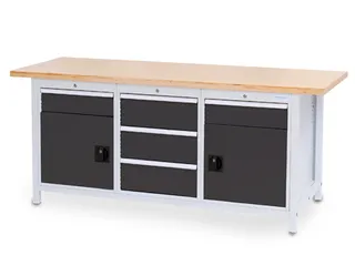 werkbank met opbergruimte,HxBxD 859x2000x750mm,multiplexblad - 1