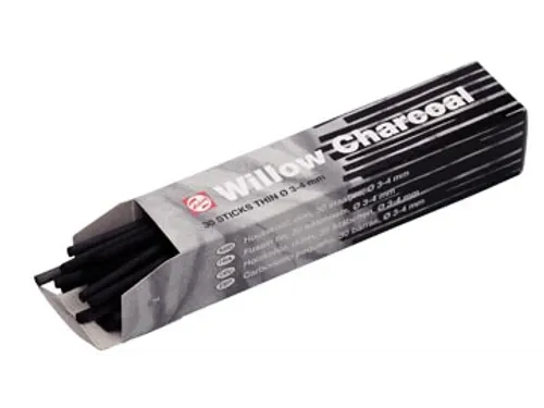 Talens houtskool 3 - 4 mm, doosje met 30 staafjes