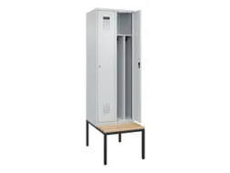 locker met bank,voor scheiding van kleding,HxBxD 2120x600x815mm,2vak