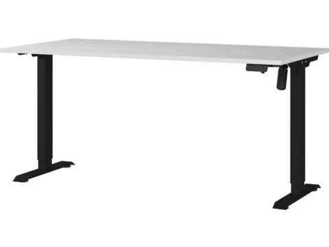 Elektrisch ihv bureau,HxBxD 710-1190x1600x800mm,blad lichtgrijs