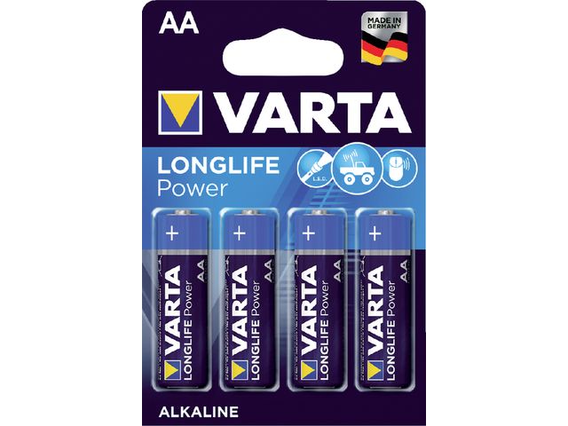 Batterij Varta Longlife Power 4x AA Alkaline | DiscountOffice.be