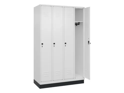 locker,HxBxD 1950x1200x500mm,4vak,vak B 300mm,draaigrendel,sokkel