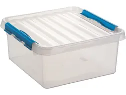 Sunware Opbergbox Q-line 18 Liter Transparant Blauw