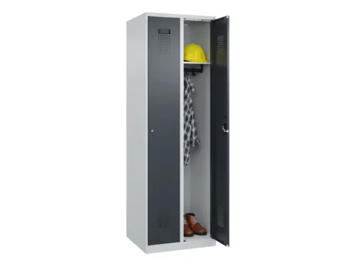 locker,HxBxD 1850x600x500mm,2vak,vak B 300mm,cil.-slot,staand op vloer