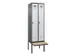 locker met bank,voor scheiding van kleding,HxBxD 2120x600x815mm,2vak