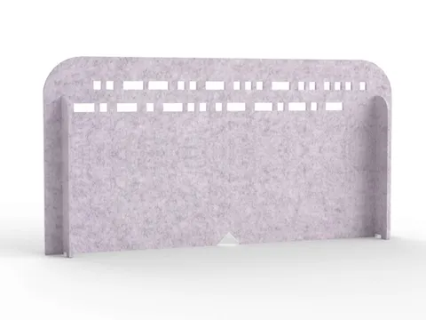 Akoestisch PET-vilt scheidingsscherm M 100x15cm lichtgrijs
