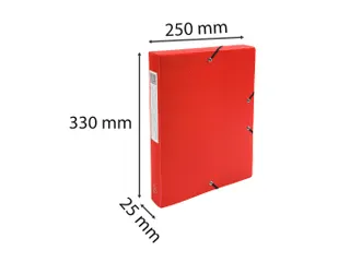 Klasseerdoos PP rug 25mm A4 rood - 16