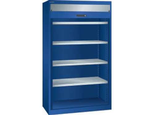 zwaarlast-roldeurkast,HxBxD 1950x1100x641mm,4xStalen bodem,lak RAL5005