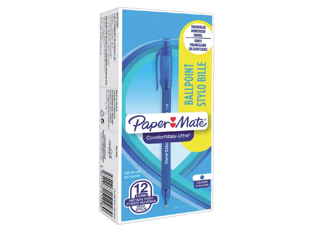 Stylo Bille Paper Mate Comfortmate rétractable Medium Bleu