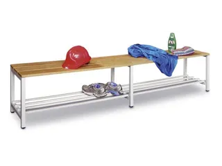 omkleedbank,LxD 2000x370mm,houten lijst beuken,onderstel RAL3000 - 1