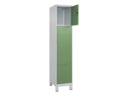 lockerkast,HxBxD 1950x400x500mm,1x4vakken,vak B 400mm,cil.-slot,voeten