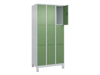 lockerkast,HxBxD 1950x900x500mm,3x3vakken,vak B 300mm,cil.-slot,voeten - 1