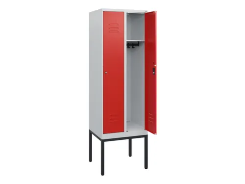 locker,HxBxD 1950x600x500mm,2vak,vak B 300mm,cil.-slot,voetonderstel