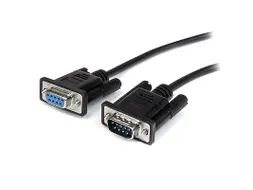 2m straight-through DB9 RS232 seriële kabel zwart M/F