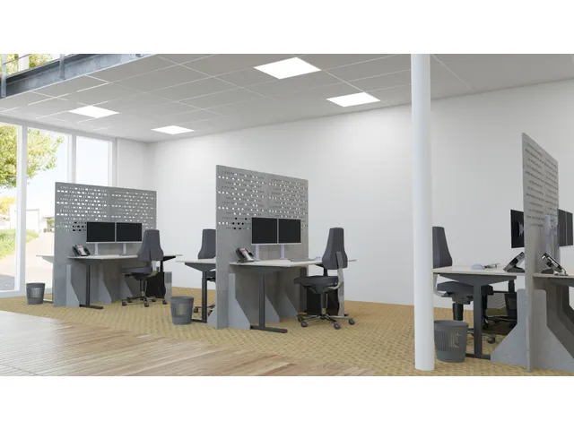 Cloison de séparation acoustique PET-Feutre 100x80cm Gris clair