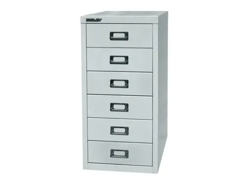 kantoor-ladekast HxBxD 590x278x380mm 6 laden romp lichtgrijs staal