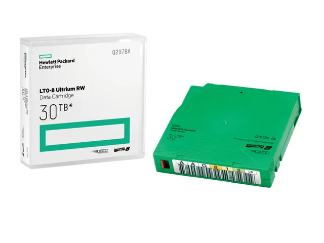 HP LTO-8 Ultrium, 700 MB/sec max, 525 kbits/inch Datatape