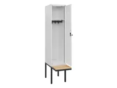 locker met bank,HxBxD 1950x400x815mm,1vak,vak B 400mm,draaigrendel