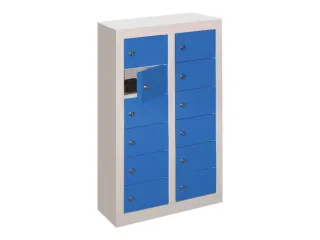 lockerkast,HxBxD 815x460x200mm,2x6vakken,RAL7035,front RAL5010 - 2