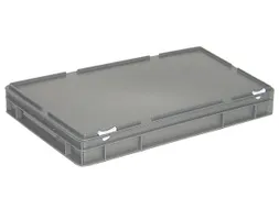 Euronorm Stapelkrat Pe Hxlxb 85X600X400Mm 14L Met Deksel Grijs