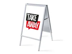 Stoepbord A1 complete set met print "Take Away" Wit