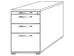 stationaire ladeblokken HxBxD 720x430x800mm 3laden onyxgrijs