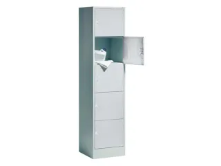 lockerkast,HxBxD 1950x460x480mm,1x5vakken,romp RAL7021,front RAL7021 - 1