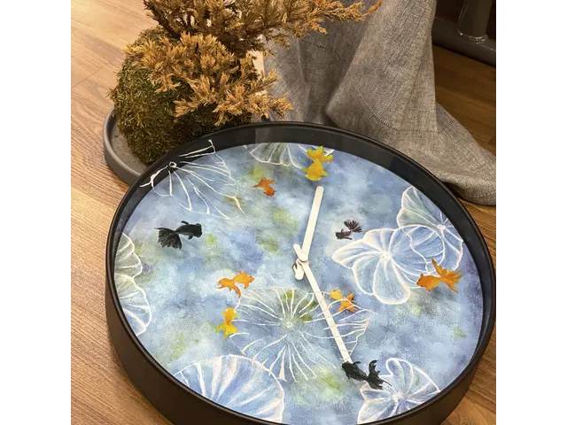 Horloge murale 30cm-Silent-Bleu-Plastique-NeXtime Pond