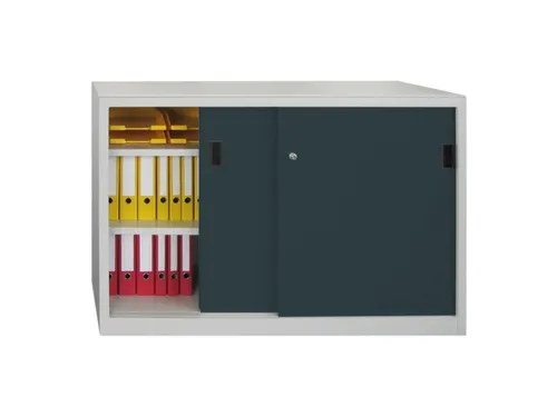 schuifdeurkast,HxBxD 1000x1500x500mm,RAL7035,front RAL7016
