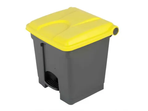 pedaalemmer,1x30l,HxBxD 435x398x410mm,romp PP grijs,deksel PP geel