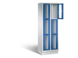 Lockerkast 1800x610x500mm 2x3 vakken Cilinderslot, Sokkel, RAL5010