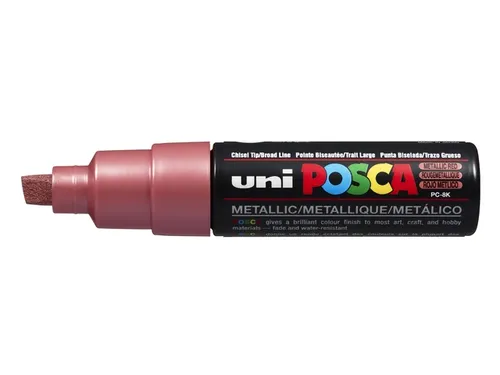 Verfstift Posca PC8K Brede punt 8mm schuin metallic rood