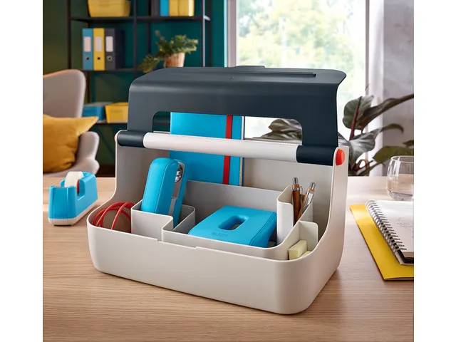 Opbergbox Leitz Cosy draagbaar kunststof grijs 214x196x367mm