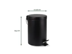 Afvalbak BRASQ pedaalemmer 3 liter zwart rvs