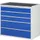 ladekast 1035x1145x650mm 5laden cilinderslot RAL7035 RAL5010 metaal