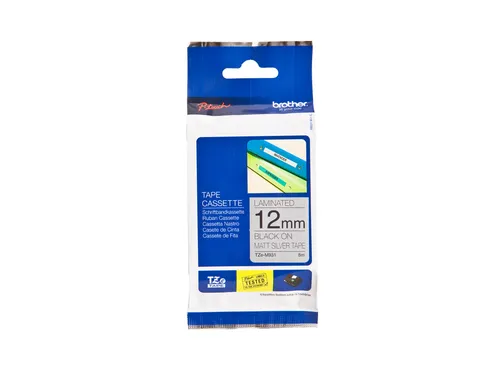 Labeltape Brother P-touch TZe-M931 metallic 12mm zwart op zilver