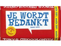Chocolade Tony's Chocolonely reep 180gr melk "Bedankt"