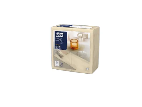 Bestekpochette Tork LinStyle 1-laags 50st duurzaam creme 509601