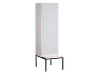 Garderobekast 2090x610x500mm Ondergebouwde Zitbank Van Pvc 2 Vakken