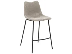 Barkruk mySOLO 4-poten Zwart met Zitting kunstleder Vintage Grijs