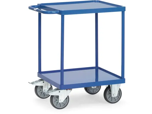 Tafelwagen Laadvlak Van Staalplaat En Rand 2 Etages 500kg 600x600mm