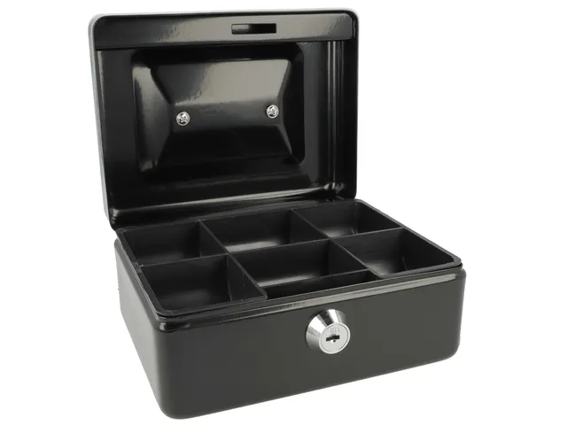 Coffret à monnaie westcott 152x120x79mm noir, insert en plastique ave