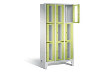 lockerkast 1850x900x500mm 3x3 vakken Cilinderslot Poten, RDS1108060 - 1