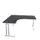 bureau in vrije vorm,HxBxD 740x1600x1600mm,vrije vorm,CC-zwart