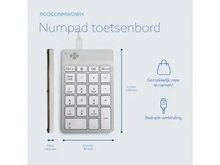 Numeriek Toetsenbord R-Go Numpad Break bedraad Wit - 7
