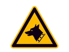waarschuwingsbord,v. binnen/buiten,Waarschuwing voor waakhond