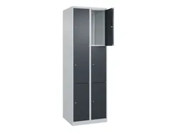 lockerkast,HxBxD 1850x600x500mm,2x3vakken,vak B 300mm,cil.-slot