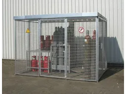 Gasflessendepot Dak Staal/Gaas Hxbxd 2180x2400x1500mm 60 Gasflessen