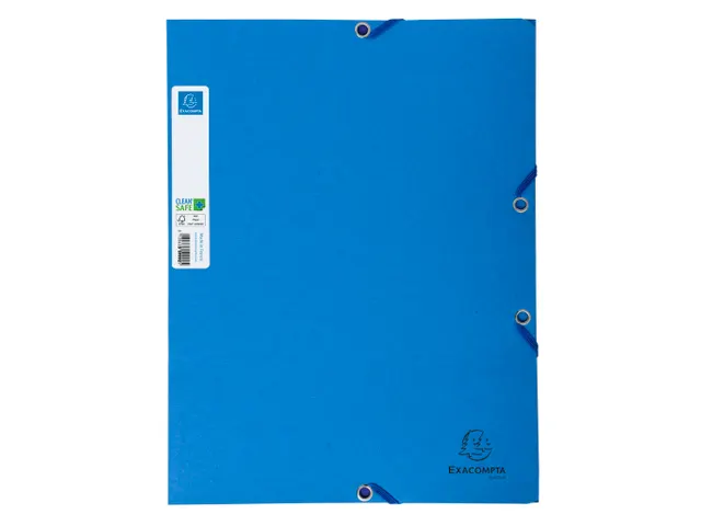 Elastomap Exacompta Clean'Safe 3-kleppen glanskarton blauw -